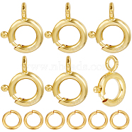 CREATCABIN 6Pcs 925 Sterling Silver Spring Ring Clasps, Ring, with 925 Stamp, 6Pcs Brass Open Jump Rings, Real 18K Gold Plated, Spring Ring Clasps: 11.5x9.5x2mm, Hole: 2mm(STER-CN0001-32)