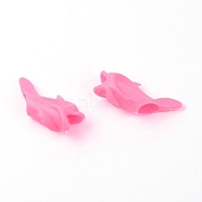 Dolphin Shape Silicone Pencil Grips for Kids, Grip Posture Correction Tool, Hot Pink, 4x1.2~1.7cm, Hole: 7mm(AJEW-WH0189-47C)