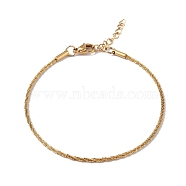 Ion Plating(IP) 304 Stainless Steel Bone Rope Chain Bracelet for Women, Golden, 7-1/4 inch(18.4cm), Wide: 1.5mm(BJEW-I311-01A-G)