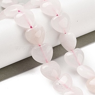 Natural Rose Quartz Beads Strands, Heart, 11~11.5x12x6mm, Hole: 1.1mm, about 36pcs/strand, 15.35 inch(39cm)(G-B022-30C)