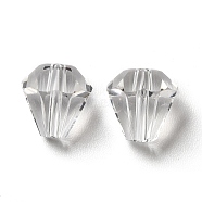 Glass Imitation Austrian Crystal Beads, Faceted, Diamond, Clear, 8x7.5mm, Hole: 0.9mm(GLAA-H024-13A-01)