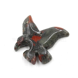 Carved Natural Bloodstone Pendants, Eagle, 40x40x8mm, Hole: 1.2mm(PW-WG41647-15)