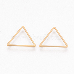 304 Stainless Steel Linking Ring, Triangle, Golden, 20x22.5x0.8mm(X-STAS-S079-27B)