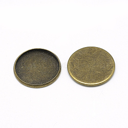 Iron Plain Edge Bezel Cups, Cabochon Settings, Flat Round, Antique Bronze, Tray: 20mm, 22x2mm(MAK-Q011-25AB-20mm)