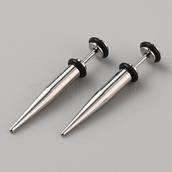 Stainless Steel Ear Taper Stretcher, Cone Gauge Earrings for Woman Men, Platinum, 36.5x7mm(EJEW-WH0014-31A-P)