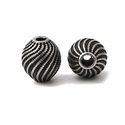 304 Stainless Steel Beads, Antique Silver, Oval, 8x9mm, Hole: 2mm(STAS-K255-20G-AS)