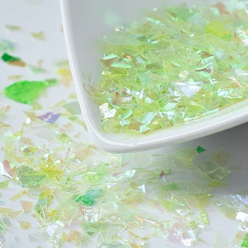 Plastic Candy Sequins/Paillette Chip, UV Resin Filler, for Epoxy Resin Jewelry Making, Light Green, 2~20x2~16mm, about 20g/bag