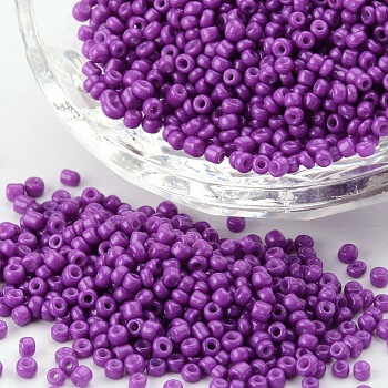 Baking Paint Glass Seed Beads, Medium Orchid, 8/0, 3mm, Hole: 1mm, about 10000pcs/bag