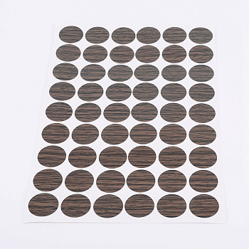 PVC Stickers, Screw Hole Covered Stickers, Round, Coffee, 200x133x0.4mm, Stickers: 20mm, 54pcs/sheet