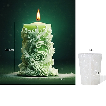 Column Candle DIY Food Grade Silicone Mold, For Candle Making, Snowflake, 11.3x8.9x8.3cm, Inner Diameter: 10.1x7.9x7.1cm