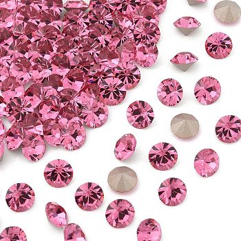 Preciosa&reg MAXIMA Crystal Round Stones, Czech Crystal, Dura Foiling, Round(431 11 615 Chaton), 70010 Rose, SS6/PP13(1.9~2.1mm)