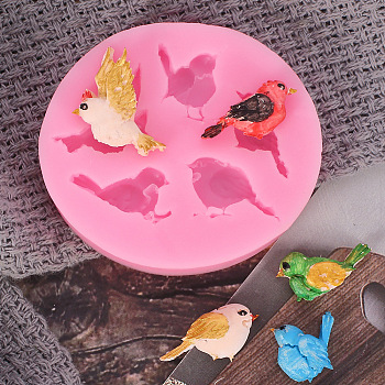 Food Grade Silicone Molds, Cake Pan Molds for Baking, Biscuit, Chocolate, Soap Mold, Birds, Bird Pattern, 60x54mm