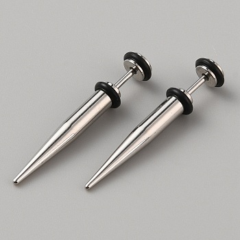 Stainless Steel Ear Taper Stretcher, Cone Gauge Earrings for Woman Men, Platinum, 36.5x7mm