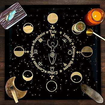 Polyester Tarot Tablecloth for Divination, Tarot Card Pad, Pendulum Tablecloth, Square, Goddess, 490x490mm