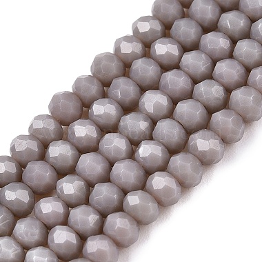 Dark Gray Rondelle Glass Beads