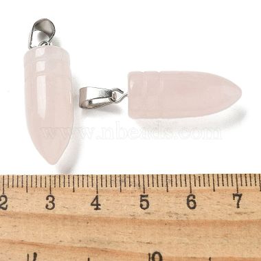 Natural Rose Quartz Pointed Pendants(G-B127-18P-09)-3