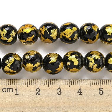 Handmade Silver/Gold Foil Lampwork Beads Strands(LAMP-L079-07D)-4