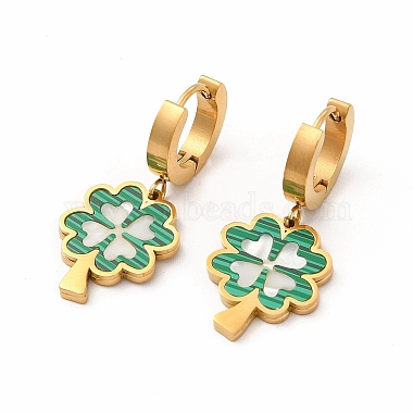 Green Clover 304 Stainless Steel Earrings