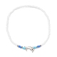 Bracelet de cheville extensible en perles de dauphin et de graines en alliage de style tibétain pour femmes(AJEW-AN00558)-1
