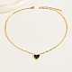 Natural Shell Heart Pendant Necklaces with Golden Stainless Steel Paperclip Chains(EU3732-1)-1