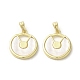 Brass Pave Shell Pendants(KK-I708-06A-G)-1