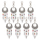 8Pcs Woven Net/Web with Feather Tibetan Style Alloy Pendant Decorations(HJEW-NB0001-89)-1