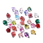 Czech Glass Beads, Transparent/Imitation Opalite/Electroplated/Gold Inlay Color/Dyed/Opaque, Flower, Mixed Color, 10x8mm, Hole: 2mm, about 120pcs/bag(GLAA-G070-05D)
