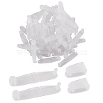 50Pcs Badge Strap Clip White Key Chain Connector Plastic Keychain Clip for Card Holder, Lanyards, Key Rings, ID Badge Holder Strap, Clear, 35x8mm(JX291A)