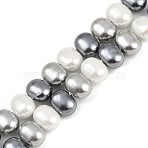 Electroplated Shell Pearl Beads Strands, Rice, Mixed Color, 9x7x5mm, Hole: 1mm, about 58pcs/strand, 16.14''(41cm)(BSHE-H113-04A)