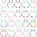 20Pcs Adjustable Braided Nylon Thread Link Bracelet Makings, Fit for Connector Charms, Mixed Color, Golden, 8-1/2~9-5/8 inch(21.5~24.3cm)(AJEW-SC0003-68G)