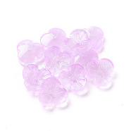 Imitation Jade Glass Beads, Flower, Lilac, 12x3.6mm, Hole: 1mm(EGLA-L027-C02)