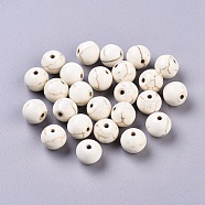 Synthetic Magnesite Beads, Round, White, 10mm, Hole: 0.8mm(X-TURQ-10D-11)