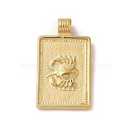 304 Stainless Steel Pendants, Rectangle with Constellations, Real 14K Gold Plated, Cancer, 25x14x2mm, Hole: 2mm(STAS-L022-306G-04)