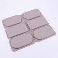 DIY Silicone Pendant Molds, Resin Casting Molds, for UV Resin, Epoxy Resin Pendant Jewelry Making, Rectangle, Oval & Rhombus, Tan, 210x190x12mm, Inner Size: 92x51mm, Hole: 4mm(DIY-WH0167-77)