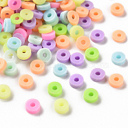 Handmade Polymer Clay Beads, Heishi Beads, for DIY Jewelry Crafts Supplies, Disc/Flat Round, Mixed Color, 4.5x1.5mm, Hole: 1.5mm, about 2050pcs/50g(X-CLAY-T019-03C)