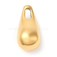 Ion Plating(IP) 304 Stainless Steel Pendants, Teardrop Charm, Golden, 19x9.5x9.5mm, Hole: 4X2.5mm(STAS-Q244-10G)