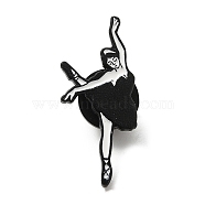 Dancing Theme Enamel Pin, Black Alloy Brooch for Backpack Clothes, Human, 30x13x1.3mm(JEWB-K016-06A-EB)