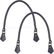 Cowhide Leather Cord Bag Handles, with Alloy and Iron Clasps, for Bag Handles Replacement Accessories, Black, 60x1.5x1.05cm(FIND-WH0046-02C)