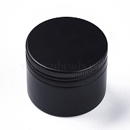 Round Aluminium Tin Cans, Aluminium Jar, Storage Containers for Cosmetic, Candles, Candies, with Screw Top Lid, Gunmetal, 5.5x4.3cm(CON-F006-05B)