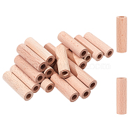 Unfinished Beech Wood Rods, Craft Stick, Hollow, Column, Tan, 5x1.5cm, Hole: 8mm(WOOD-NB0002-03)