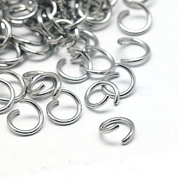 304 Stainless Steel Open Jump Rings, Stainless Steel Color, 21 Gauge, 4x0.7mm, Inner Diameter: 2.6mm, about 5000pcs/bag(A-STAS-E011-4x0.7mm)