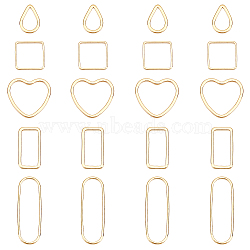 SUPERFINDINGS 20Pcs 4 Style Brass Linking Rings, Long-Lasting Plated, Mix-shaped, Real 18K Gold Plated, 4pcs/style(KK-FH0002-75)