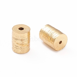 Brass Drawbench Beads, Long-Lasting Plated, Column, Real 18K Gold Plated, 6.5~7.5x6x6mm, Hole: 1mm(X-KK-K241-02G)