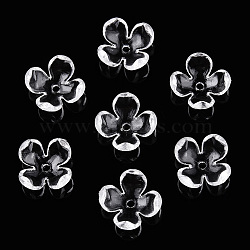 4-Petal Transparent Acrylic Bead Caps, Flower, Clear, 12x12x4.5mm, Hole: 1.5mm.(X-FACR-T001-09A)