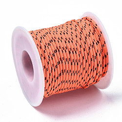 Multipurpose Polyester Cord, for Rope Bracelets or Boot Laces Making, Coral, 2mm, about 21.87 yards(20m)/roll(OCOR-N006-002B-11)