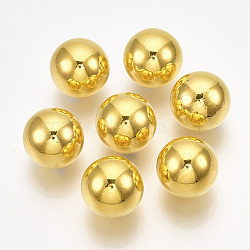 ABS Plastic Beads, No Hole/Undrilled, Round, Golden, 6mm; about 500pcs/50g(X-OACR-S033-6mm-01)
