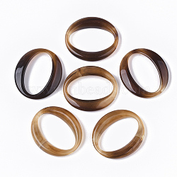 Acrylic Linking Rings, Imitation Gemstone Style, Oval, Sienna, 39.5x34.5x6.5mm, Inner Diameter: 33x18.5mm, about: 172pcs/500g(OACR-T021-014E)