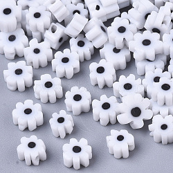 Glass Beads, Flower, Black, 4~6.5x2.5~3mm, Hole: 1mm(X1-GLAA-T019-04-A01)