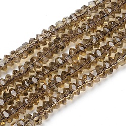 Transparent K9 Glass Beads Strands, Faceted, Rondelle, Dark Goldenrod, 6x3mm, Hole: 1.2mm, about 117pcs/strand, 14.57 inch(37cm)(GLAA-I044-A02)