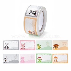 Adhesive Labels Picture Stickers, Rectangle  Paper Hand Written Name Tag Stickers, Animal Pattern, 2.7x5.7cm(DIY-M035-01A)